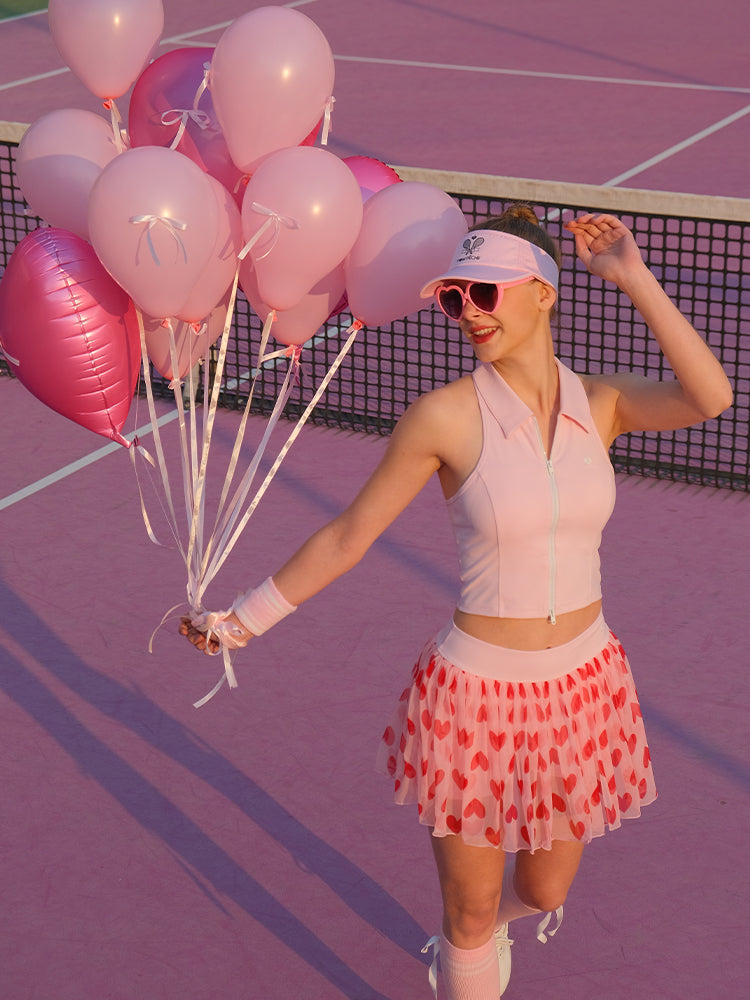 Rosaline Zip Front Sleeveless Top - Cherry Blossom Pink