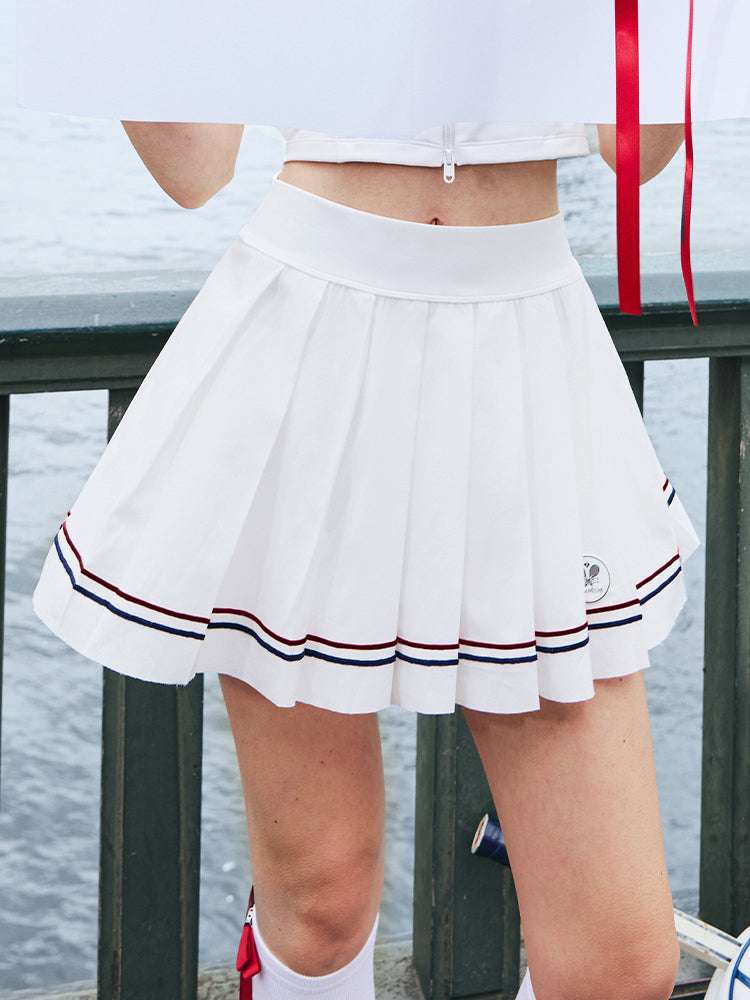 High Rise Tennis Skirt with pockets White - Limited Edition