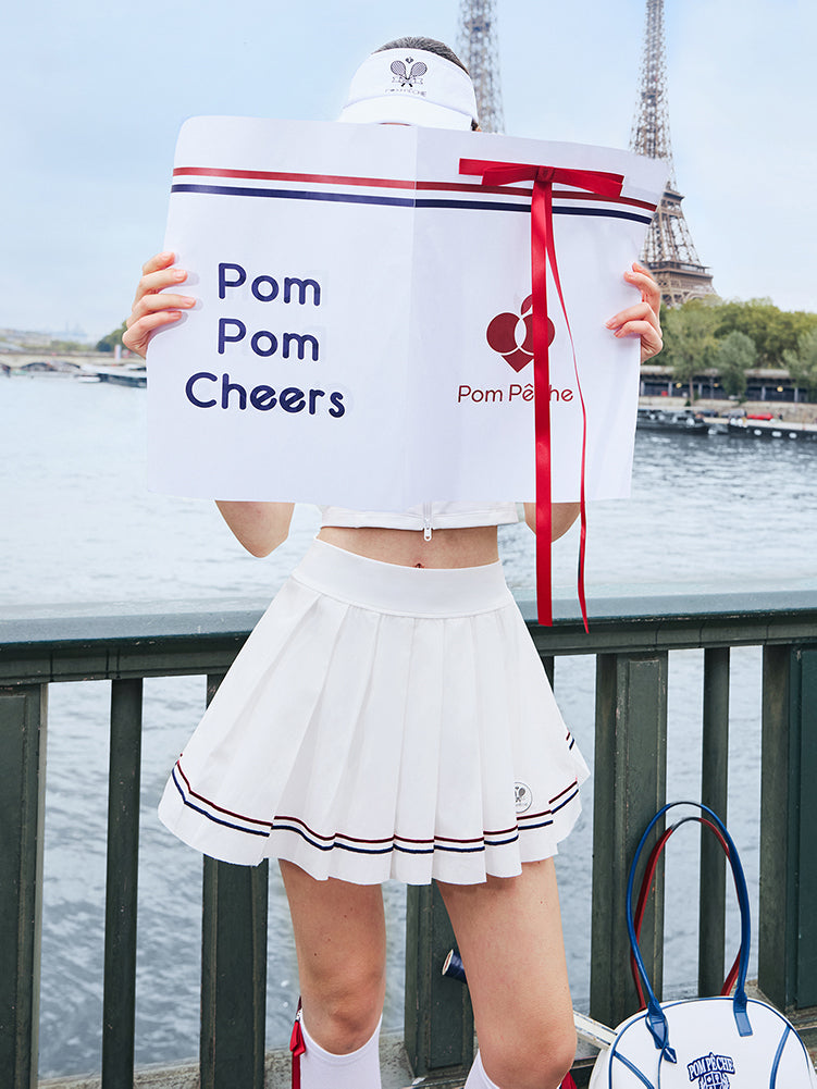 High Rise Tennis Skirt with pockets White - Limited Edition