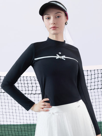 PAZ Bow Long Sleeve Top - Chanson Black
