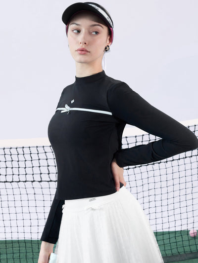 PAZ Bow Long Sleeve Top - Chanson Black