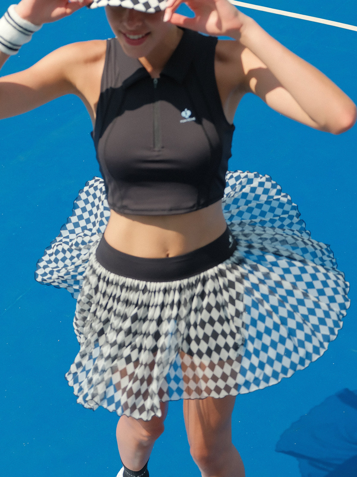 CURITIS Half-Zip Polo Tank Top - Chanson Black