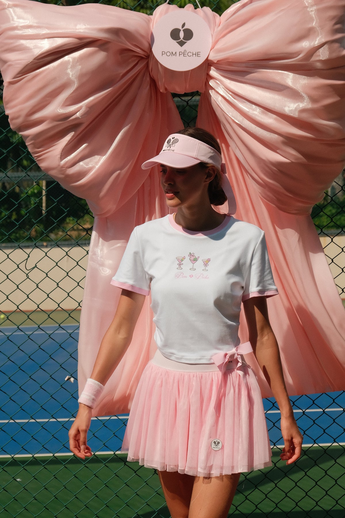 VANIA Double Layer Mesh Tennis Skirt - Cherry Blossom Pink
