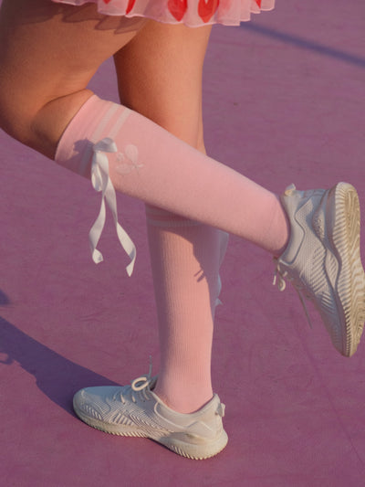 RENEE Bow Tennis Crew Socks