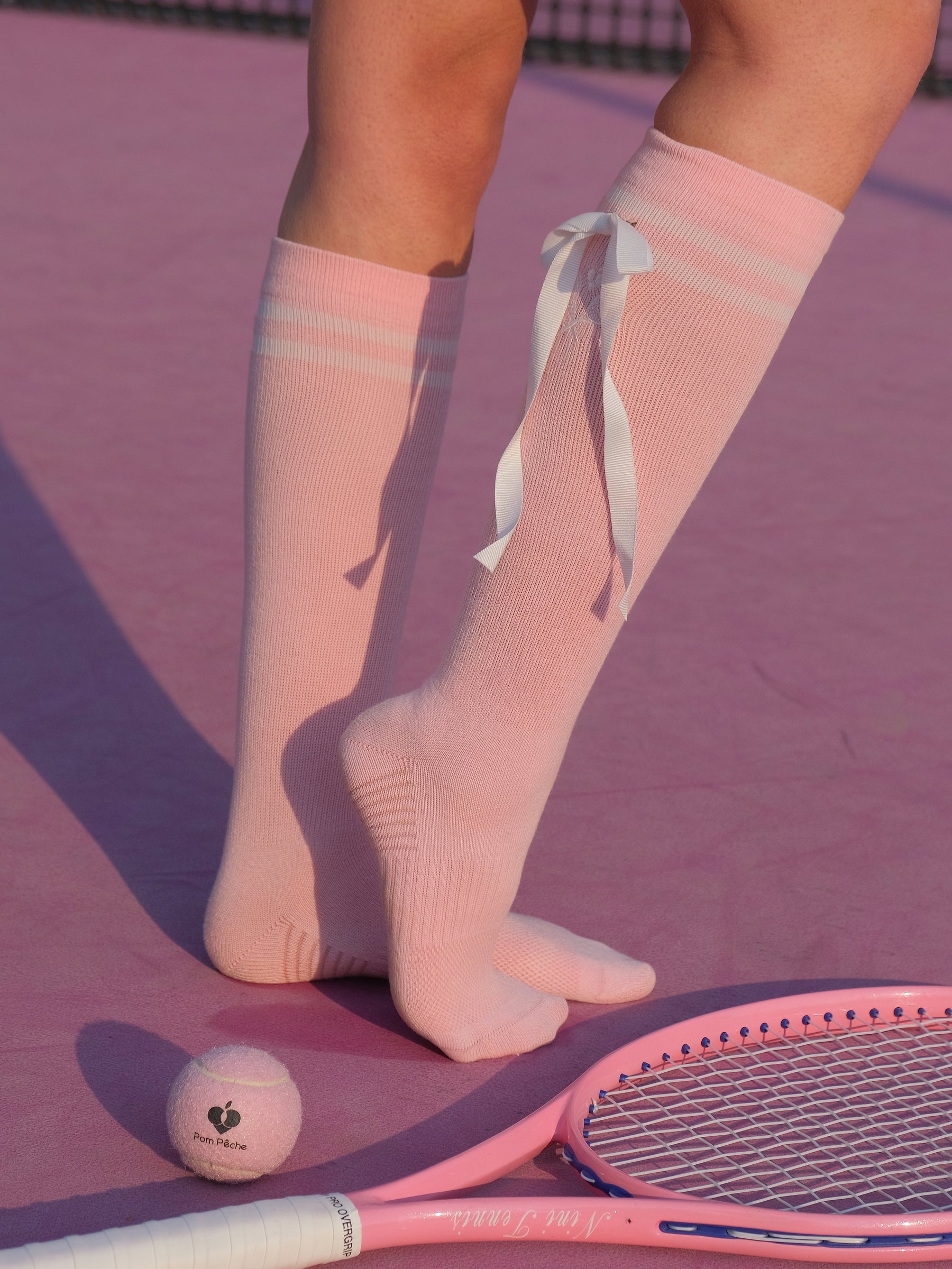 RENEE Bow Tennis Crew Socks