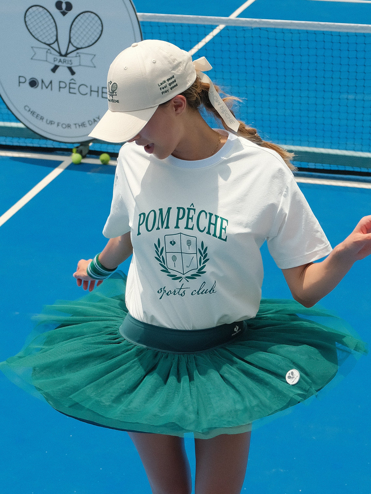 FREYA Double Layer Mesh Tennis Skirt - Dark Green