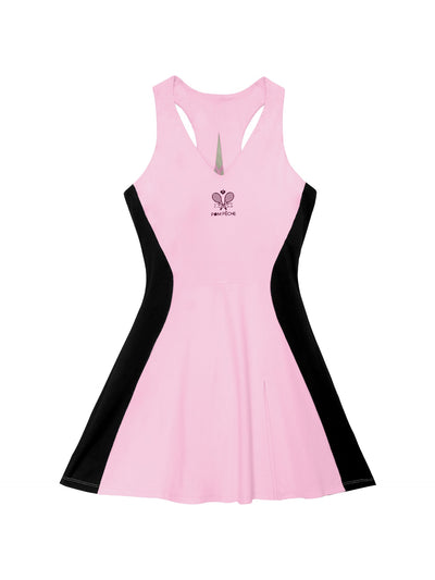 Hermosa V-Cut Colorblock Dress - Pink