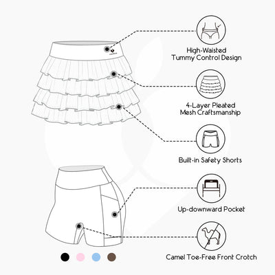 WINNI Blue Tiered Tennis Skirt