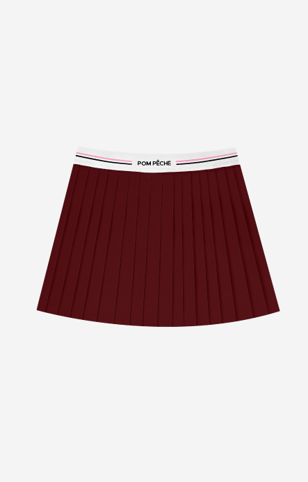 Nysia 2-in-1 Pleated  Tennis Skirt - Sangria Red