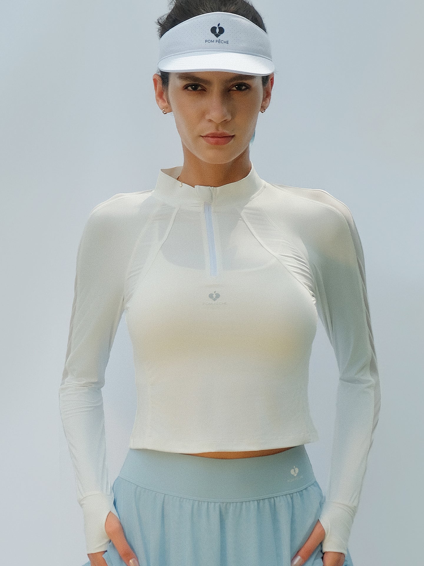 Samantha Cool Touch Mesh Sleeve Top - Paris White