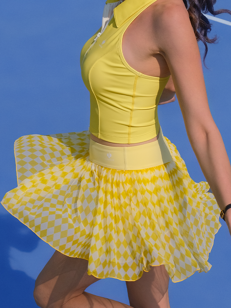 Solene Tennis Skirt-Yellow