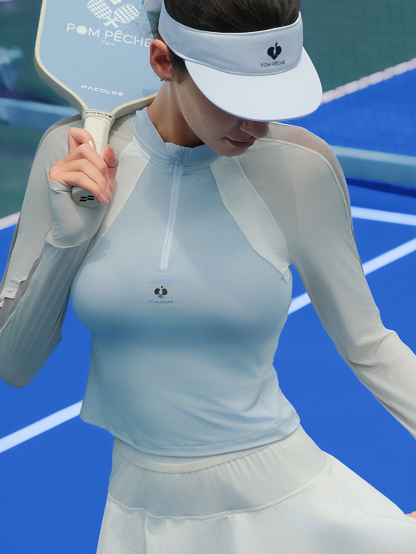 Vansessa Cool Touch Mesh Sleeve Top - Sky Blue