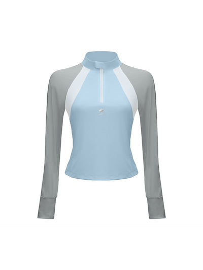 Vansessa Cool Touch Mesh Sleeve Top - Sky Blue
