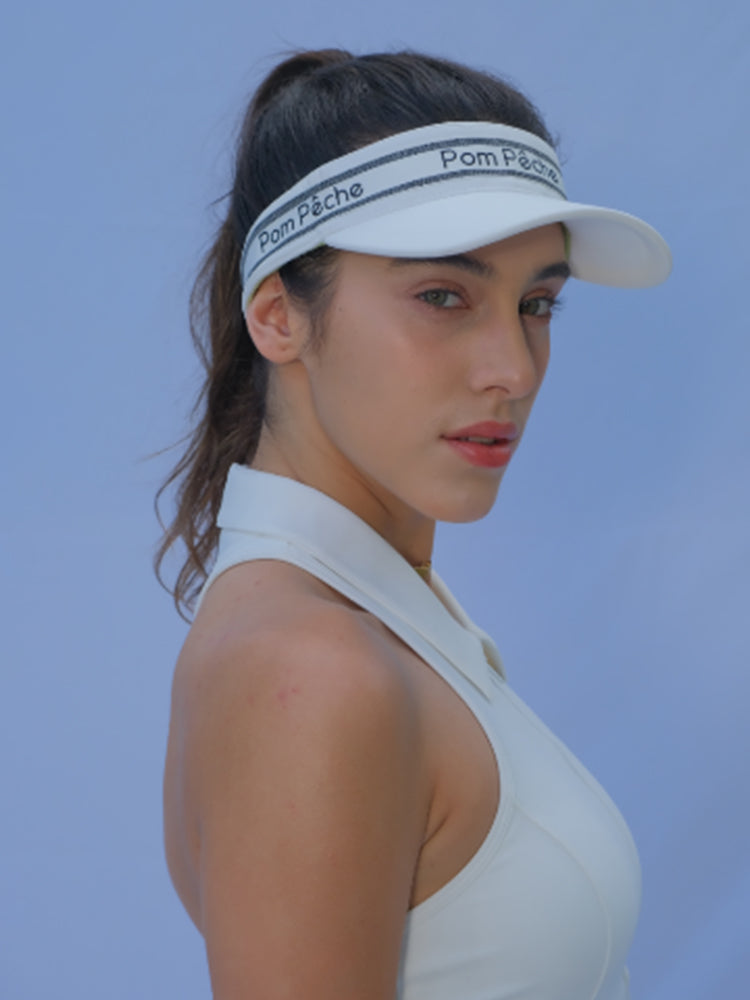 Zoe White Adjustable Visor Cap Hat