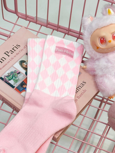 2 Pairs Argyle Socks – Pink & Blue