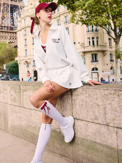 Chic Tennis Sweatshirt - White